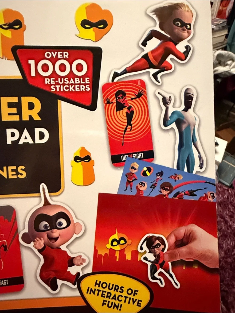 Disney Pixar Incredibles 2- Play Scenes! Over 1,000 reusable Stickers!XL 14”x10”